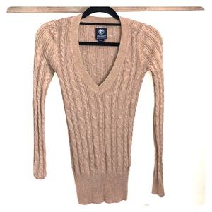 Tan vneck sweater